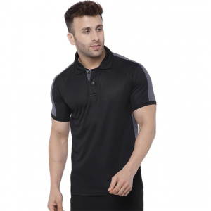 Men's Solid Active Sports Wear Polo Half Sleeve Gym T-Shirt